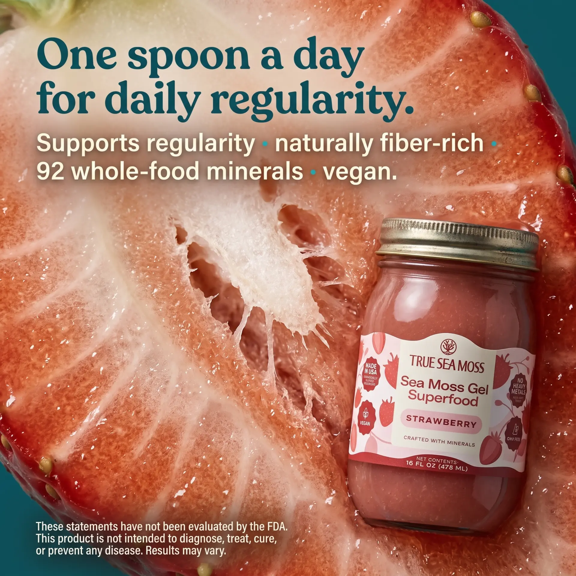 True Sea Moss strawberry flavor static ad creative